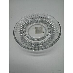 Libbey Clear Glass Ashtray 5266 Ribbed Edge Heavy Pressed Glass Made in Mexico